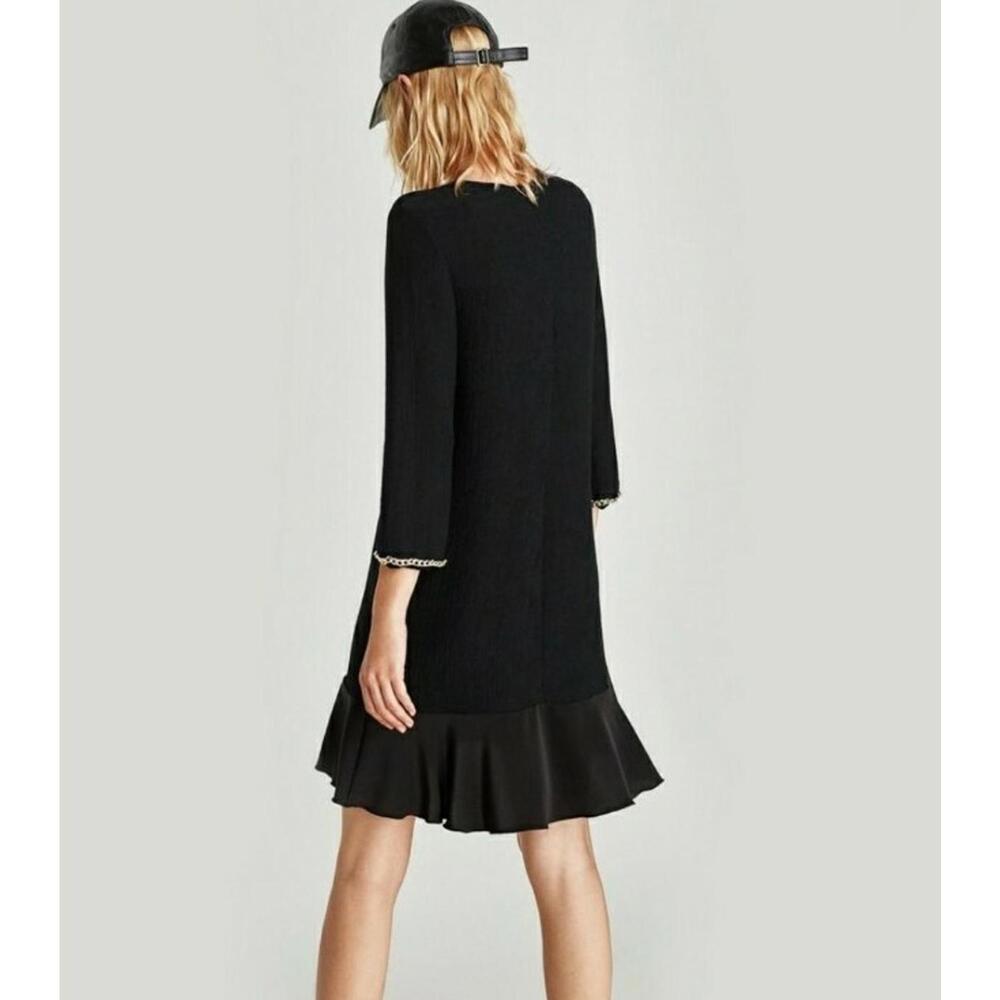 Zara Basic Collection Ruffled Hem Chain Cuff Ribb… - image 4